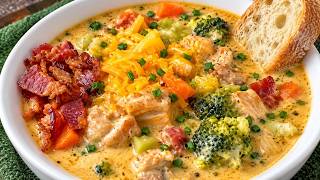 I Could Eat This Soup Everyday and Never Get Tired of it!! Creamy Chicken Broccoli and Cheese Soup