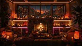 Very Cozy Neon Rain & Crackling Fire Jazz → 4 Hours Ultimate Autumn Ambience screenshot 4