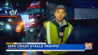 Semi Crash Slows Morning Commute