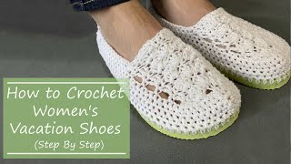 Women's Crochet Vacation Shoes a Step By Step How To screenshot 4