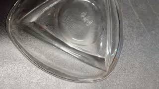 GovDeals: Vintage, MCM 3 Clear Triangle Bowl W/Circle & Tria