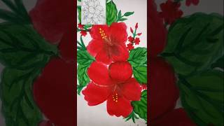 Hibiscus flower art 🌺🌺#shorts #drawing #watercolor #painting