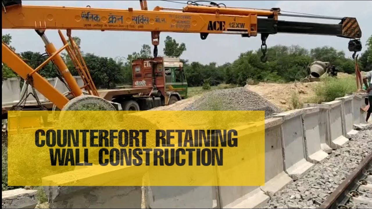 Counterfort retaining wall construction YouTube