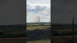 Combine harvester fire at St Merryn