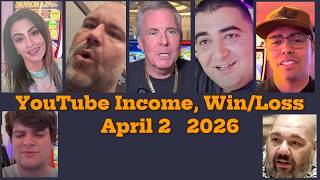 Youtube Revenue  Gambling Winloss  Top Slot Channels  April 2 2026