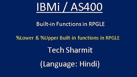 IBMi (AS400) - %Upper & %Lower Built-in function in #RPGLE #IBMi #AS400