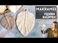 Makramee Feder Schlüsselanhänger Wandbehang DIY | in 2 Größen | Boho