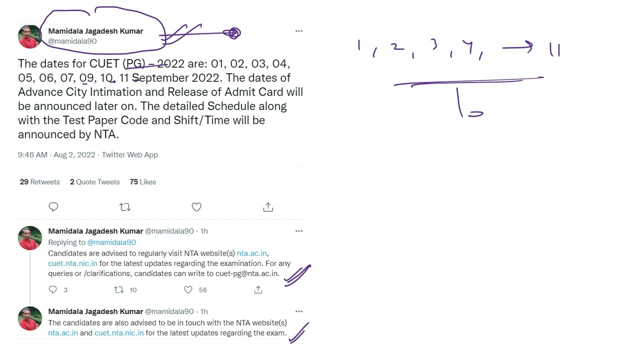 CUET 2022 PG Exam Dates | MSc MA