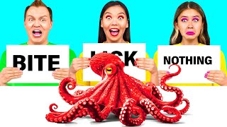 Bite, Lick or Nothing Challenge | Funny Food Hacks by KaZaZa Challenge