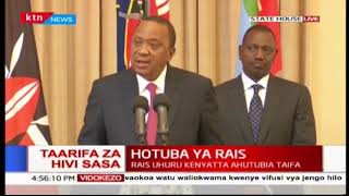 President Uhuru Kenyatta reacts to the Supreme Court final verdict