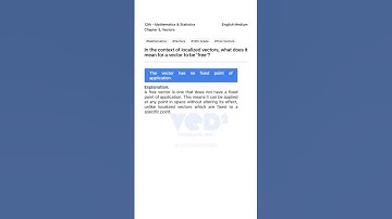 Understanding Free Vectors in Mathematics 12th Grade