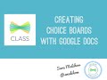 Creating Choice Boards in Google Docs