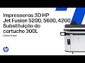 Substitua um cartucho 300L nas estações de processamento 3D HP Jet Fusion 5200, 5600 e 4200