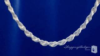 Sterling Silver Rope Link Chain Necklace