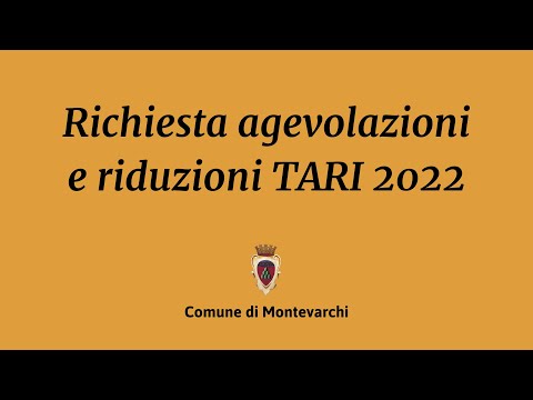 Richiesta agevolazioni e riduzioni TARI 2022