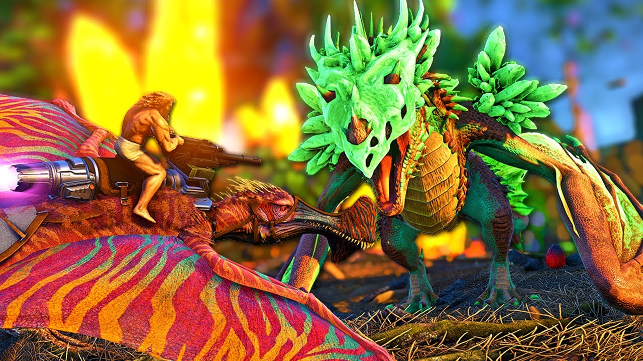 New Dlc Map Crystal Isles New Tropeognathus Dinosaur And Queen Wyvern Boss Ark Survival Evolved Youtube