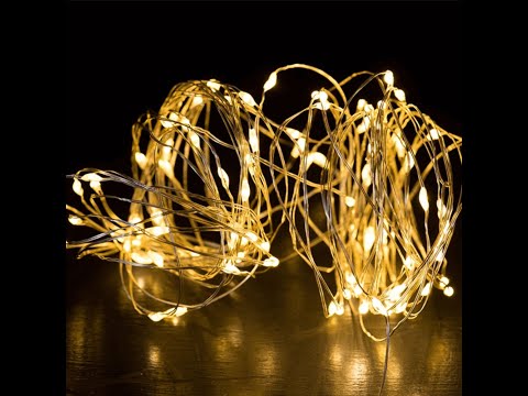 Гірлянда РОСА нитка 100LED, 220В, 10 метрів, Теплий білий колір (Тільки ОПТ), видео 1