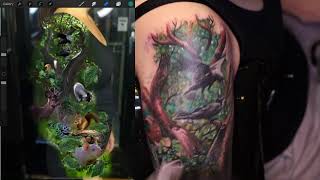 Live Tattooing⚡the Mythical Tree Sleeve