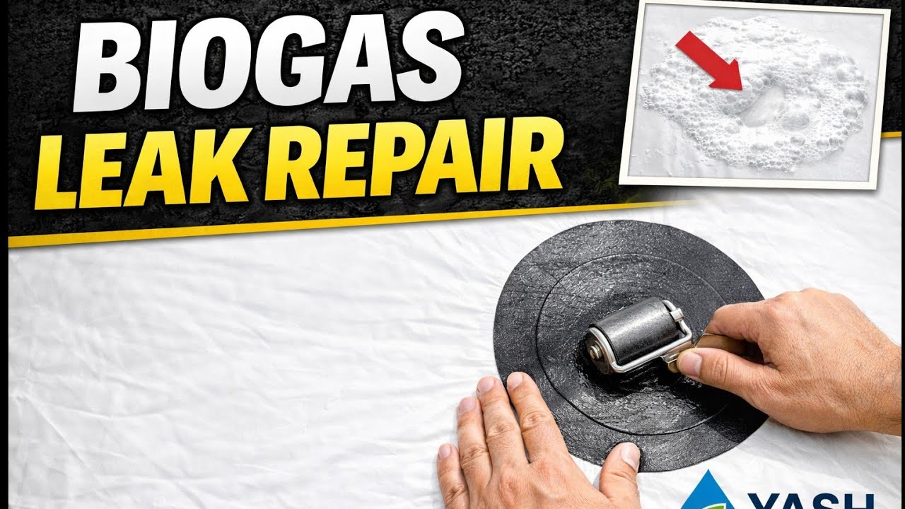 Biogas Plant Balloon Puncture Repair | Step by Step Process