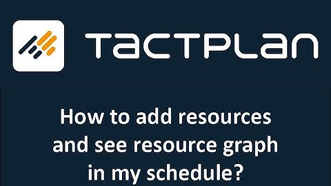 How to add resources and see resource graphs in Tactplan