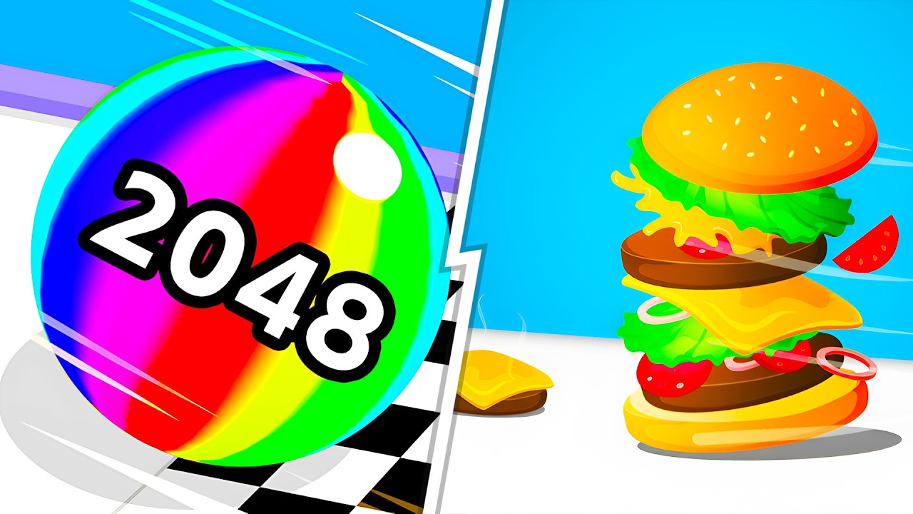 Ball Run 2048 VS Burger Master  -  Full Levels Speedrun Gameplay (Android & iOS) Ep 895