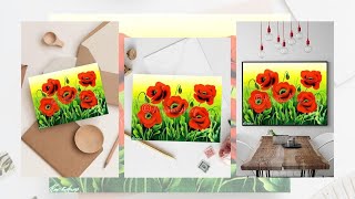 How To Draw - Flowers - How To Paint - Poppy - Simple And Easy Acrylic Painting Techniques