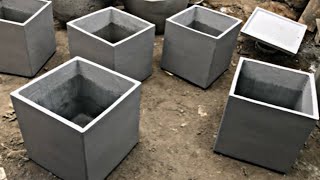 A DAY AT WORK/ HOW TO MAKE CEMENT POTS EASY AND QUICK/ glass of cement/ POTS