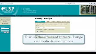 Using Quick Search to Search the Library Catalogue Profile