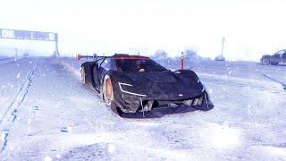 أسرع سيارة في التاريخ تتحدى العاصفة الثلجية في قراند أونلاين | GTA Online Super Car vs Snow Storm