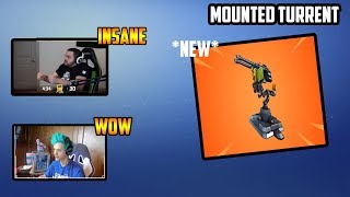 Streamers React To New Mounted Turret Sentry Gun Fortnite Funny & Epic Moments