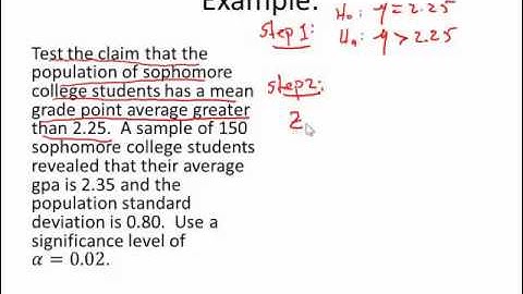 hypothesis test critical value method large sample sigma know part 1