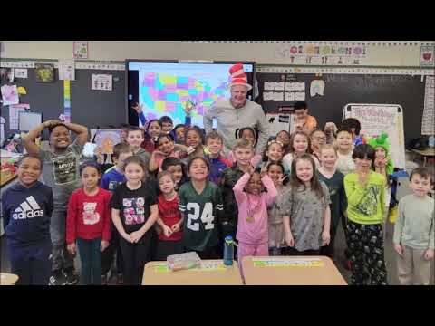 Arthur Rann Elementary School, Galloway, March 1, 2023 Read Across America w/Eddie Davis 1st grade