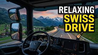 POV Truck Drive in Switzerland • Relaxing Road Ambience + Acoustic Guitar Music screenshot 3