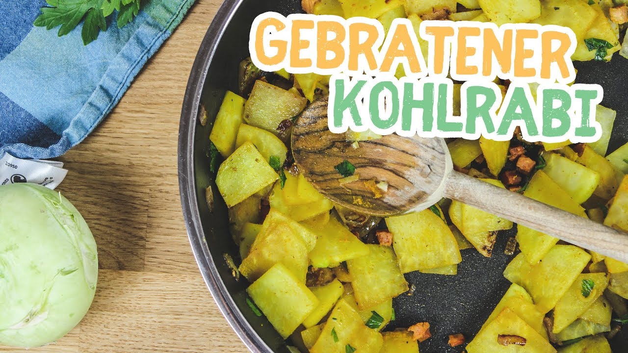 Gebratener Kohlrabi Low-Carb (Falsche Bratkartoffeln) - Essen ohne Kohlenhydrate