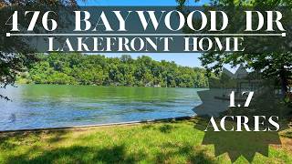 Boone Lake Home - Directly on Water with 1.7 Flat Acres : 476 Baywood Dr, Piney Flats, TN