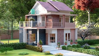 Decent 3-Bedroom Small House Design Idea (7x9 Meters Only)-  Special Big Balcony Area - Family Room