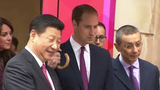 Prince William asks China's President if he wants to test drive an Aston Martin?