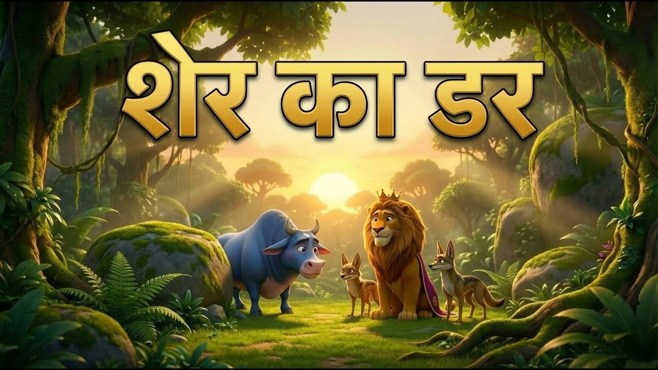 शेर का डर - Panchatantra Story | Lion & Bull Story | Kids Stories