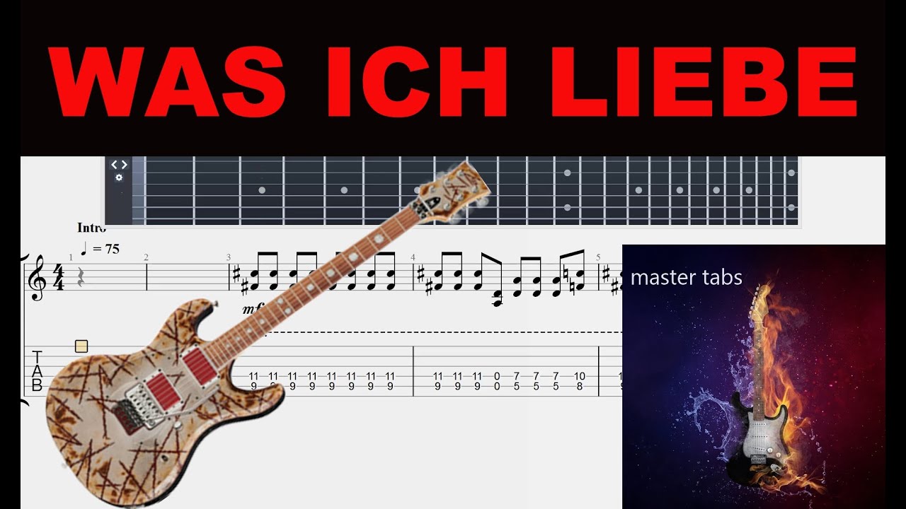 Easy Rammstein Guitar Riffs #WAS ICH LIEBE#RAMMSTEIN#|Guitar Tab| TUTORIAL#Mastertabs# ...