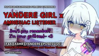 [ASMR][F4M][YANDERE] Yandere Girl x Amnesiac Listener T/W! Horror Themes and Manipulati0n (ಠ_ಠ)