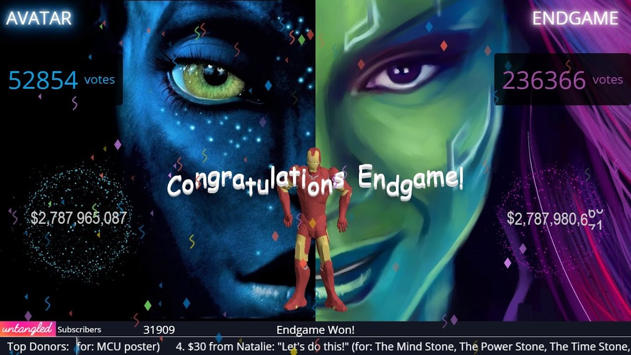 Avengers Endgame vs Avatar Live Stream Highlight: Moment Endgame Beats  Avatar - YouTube