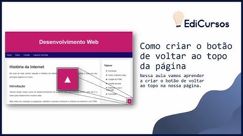 Aula 30 - Como criar o botão de voltar ao topo da página