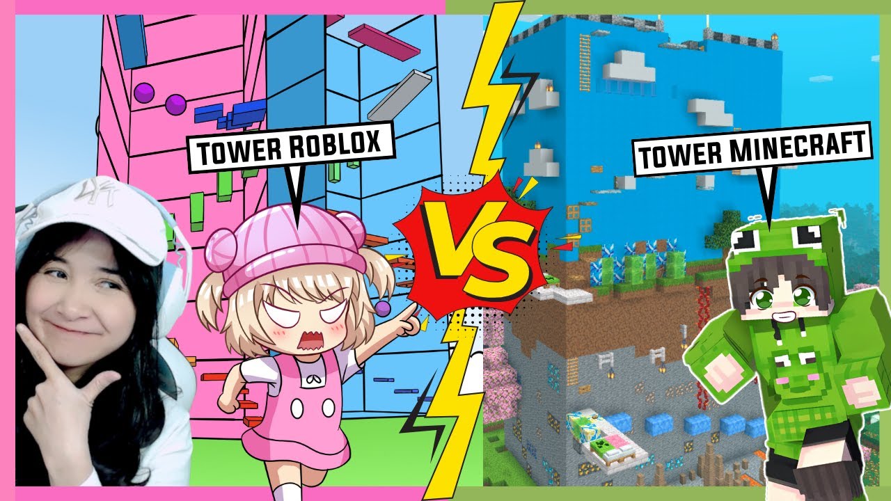 Build Battle Bikin Tower di ROBLOX VS Tower di Minecraft, Lebih Sulit yang Mana?!