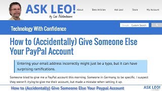 How to (accidentally) give someone else your paypal account