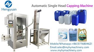 Automatic single head capping machine for Jerry can lid sealing to Pakistan customer