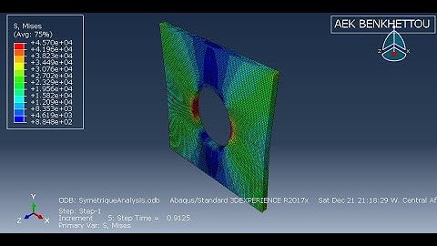 Abaqus getting started for beginners #5: #symmetric analysis of 3D solid plat with hole