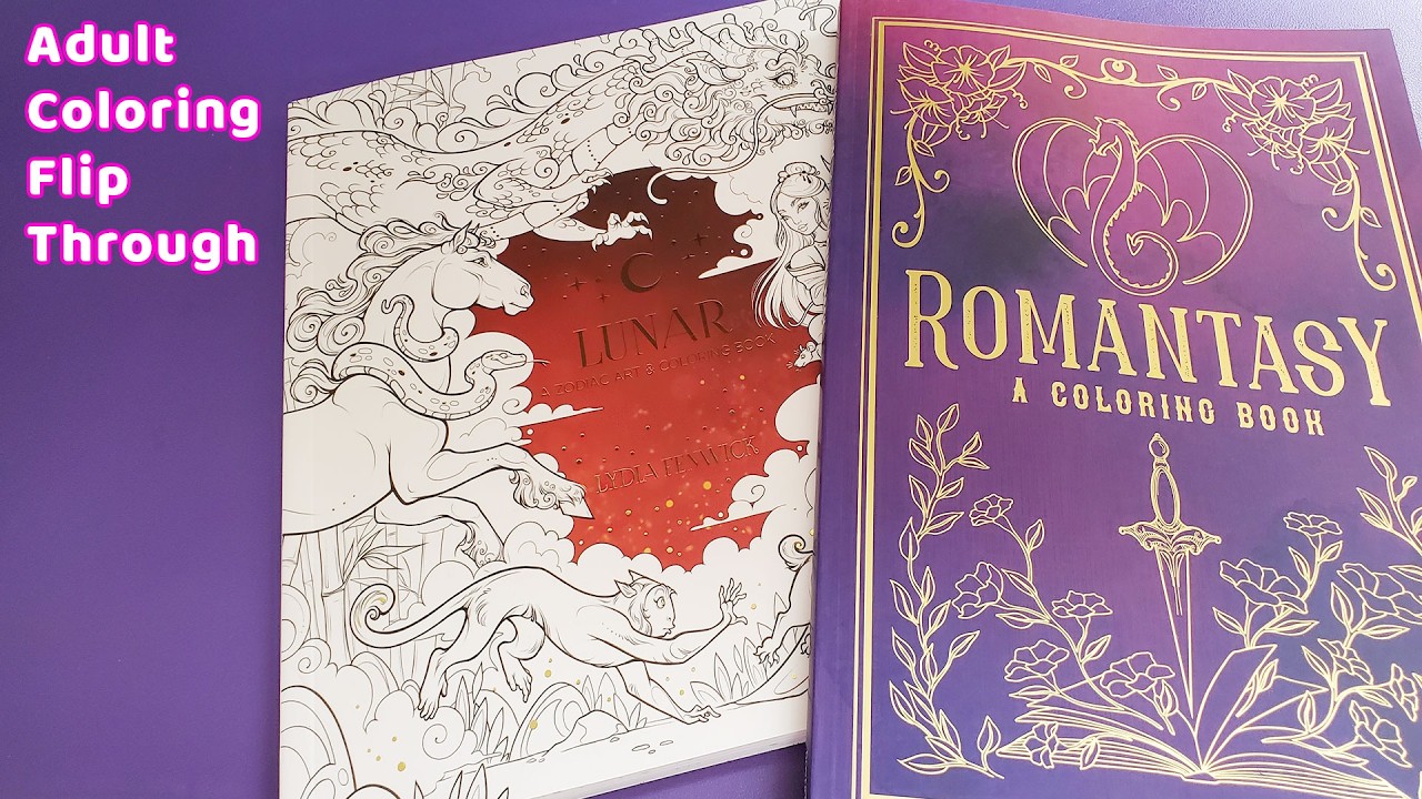 Adult Coloring Flip Through | Romantasy & Lunar