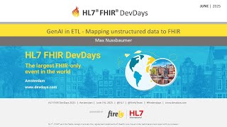 Max Nussbaumer - GenAI in ETL: Mapping unstructured data to FHIR | DevDays 2025