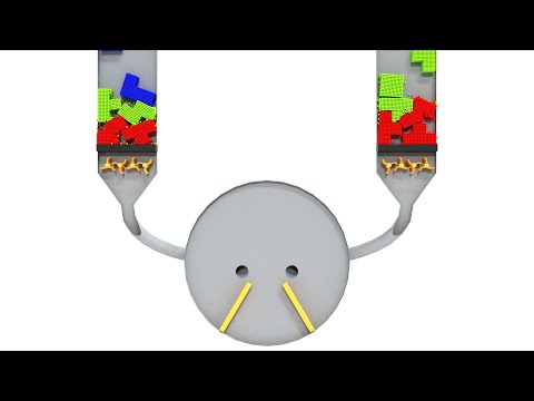 Particle Simulation #98 : Softbody Tetris, Shredder Machine, Piston