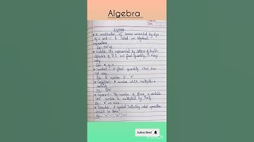 Algebra - Variable, Constant, Coefficient, Exponent, Operator , Term, Expression. #math